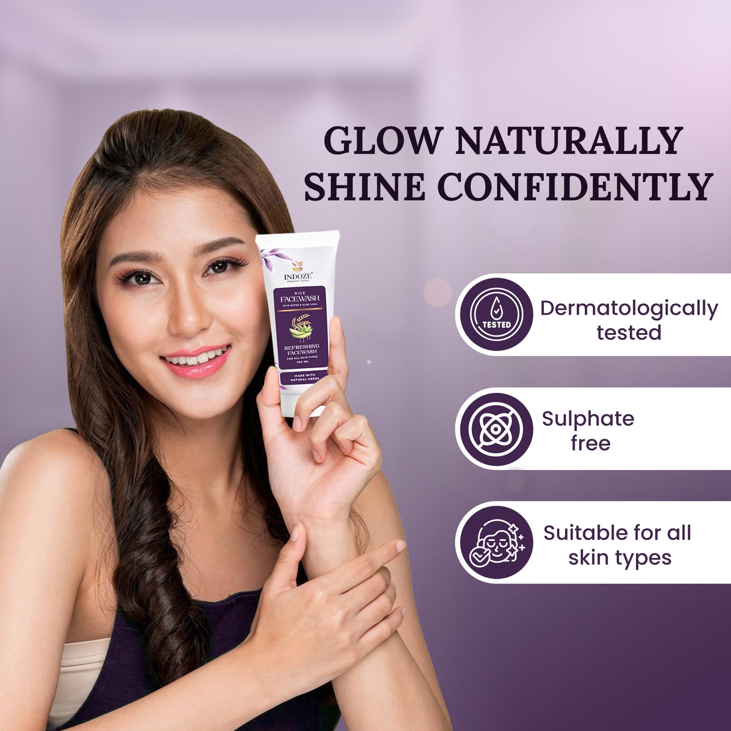 Indoze Refreshing Rice Face Wash