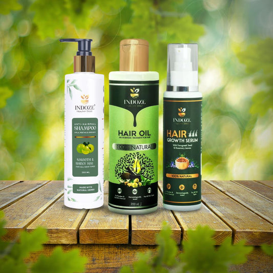 Indoze : Perfect Hair Care Combo (Hair Oil + Hair Serum + Hair Shampoo