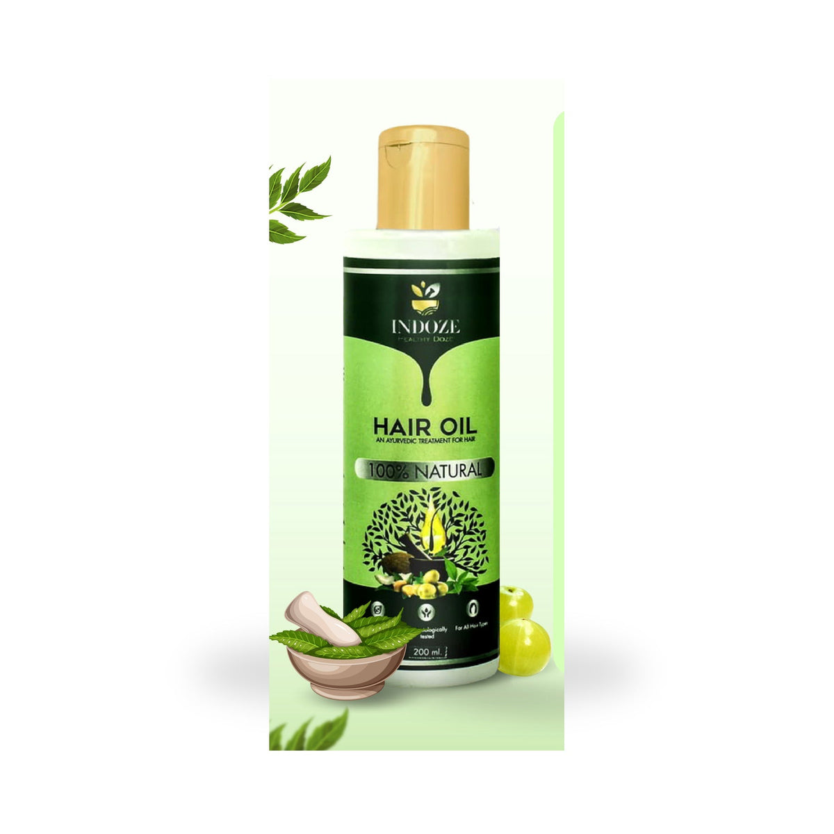 Indoze Ayurvedic Hair Oil 200ml — professional image 1