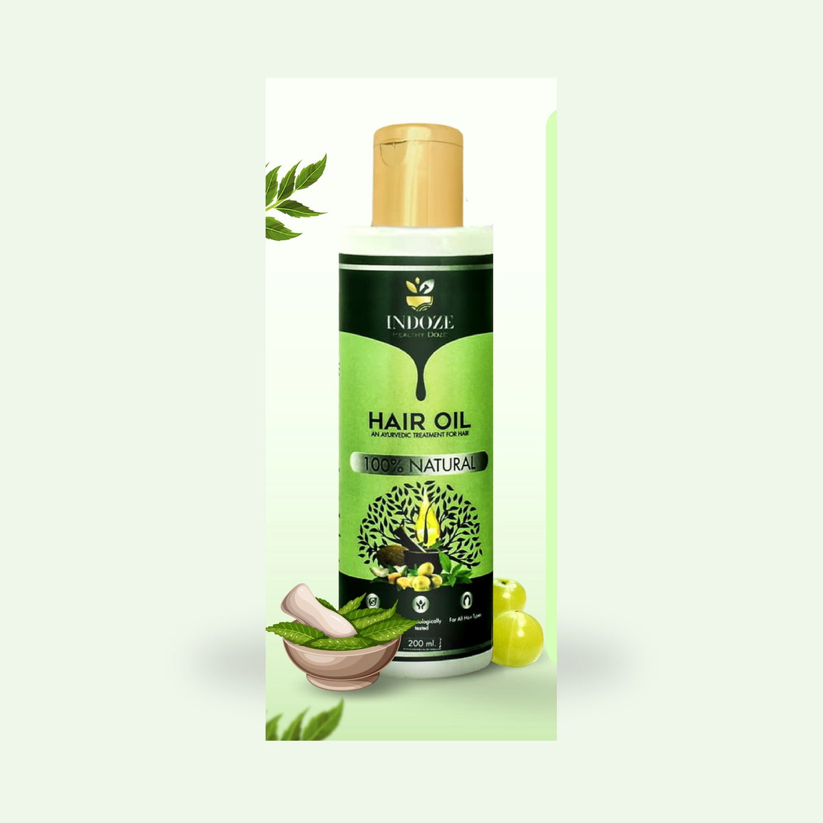 Indoze Ayurvedic Hair Oil 200ml — professional image 3