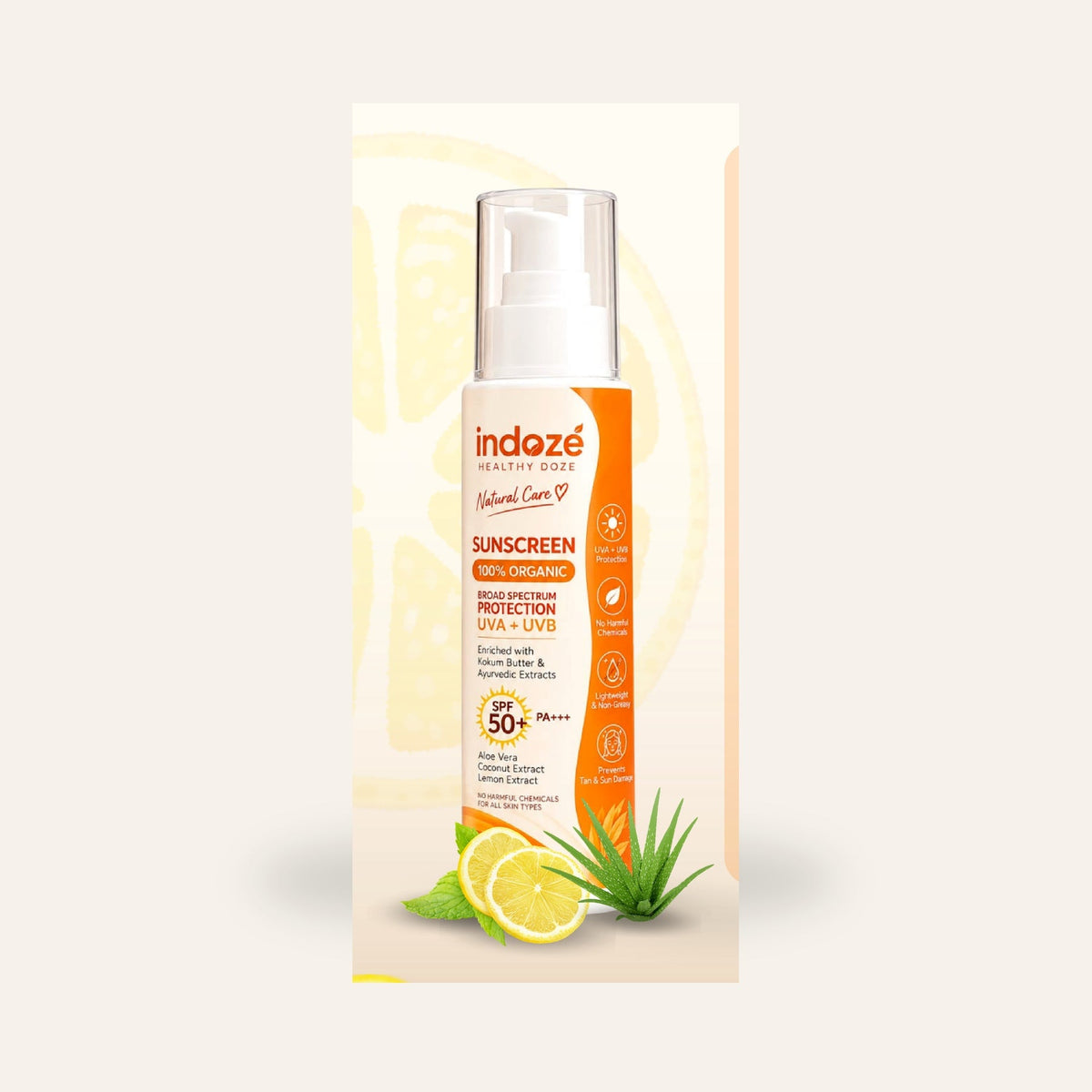 Indoze SPF 50 PA+++ Sunscreen 100ml — professional image 2